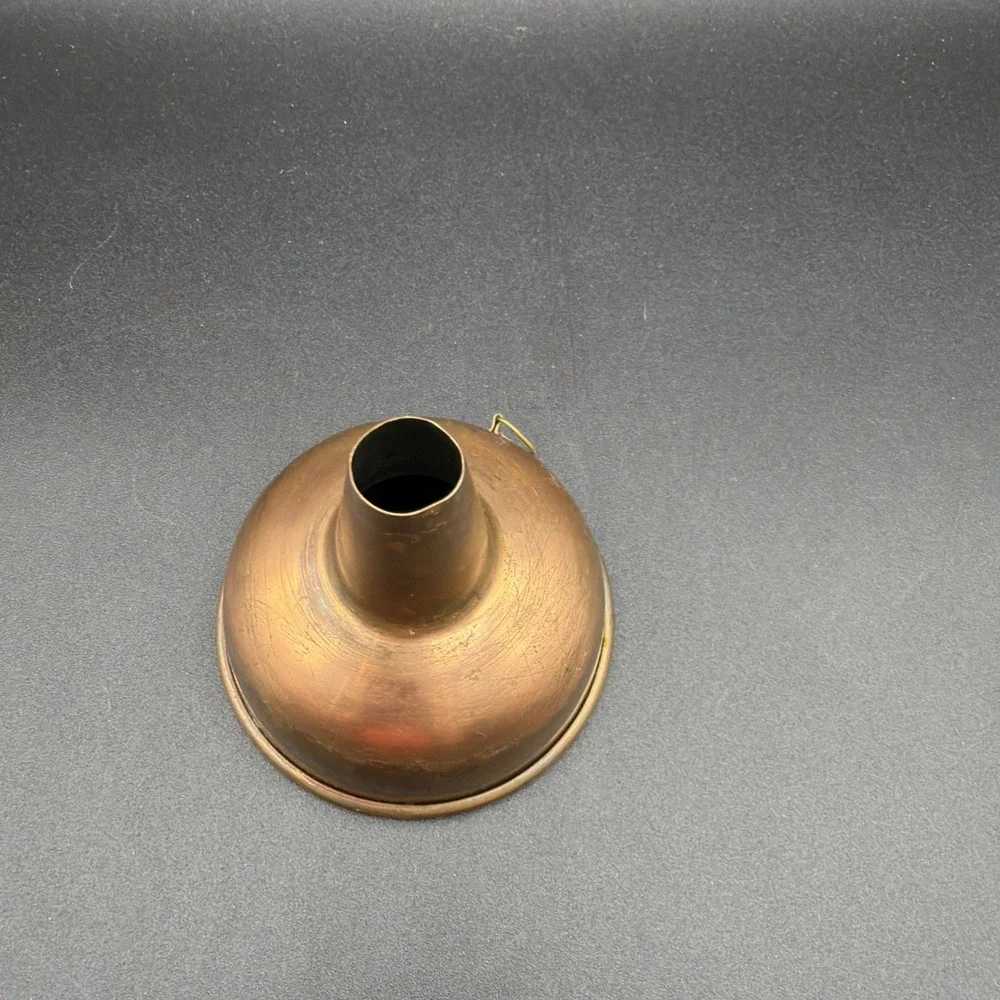 Antique COPPER Galvanized Inside Metal Small Funnel w/ Hanger Farmhouse 3